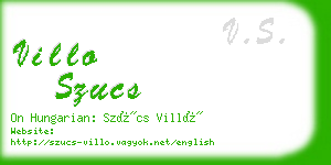 villo szucs business card